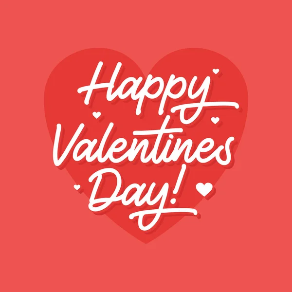 Píšu Plakát Šťastného Valentýna Vektorová Plochá Ilustrace Plakát Ručně Psaným — Stockový vektor