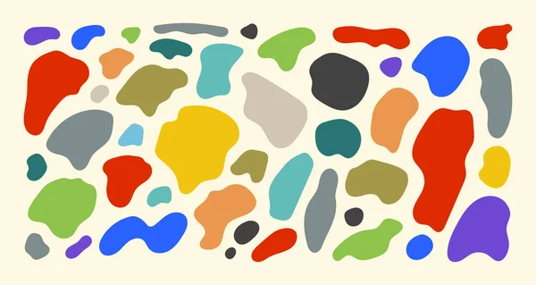 Formas Orgánicas Colorea Varias Manchas Manchas Aleatorias Irregulares Abstractas Silueta — Archivo Imágenes Vectoriales