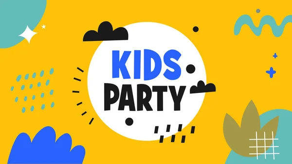 Kids Party Brief Teken Poster Vectorillustratie — Stockvector