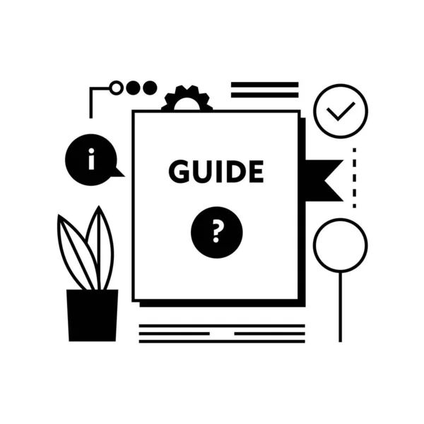 Ikon Buku Panduan Pengguna Ilustrasi Vektor Datar Konsep Panduan Pengguna - Stok Vektor