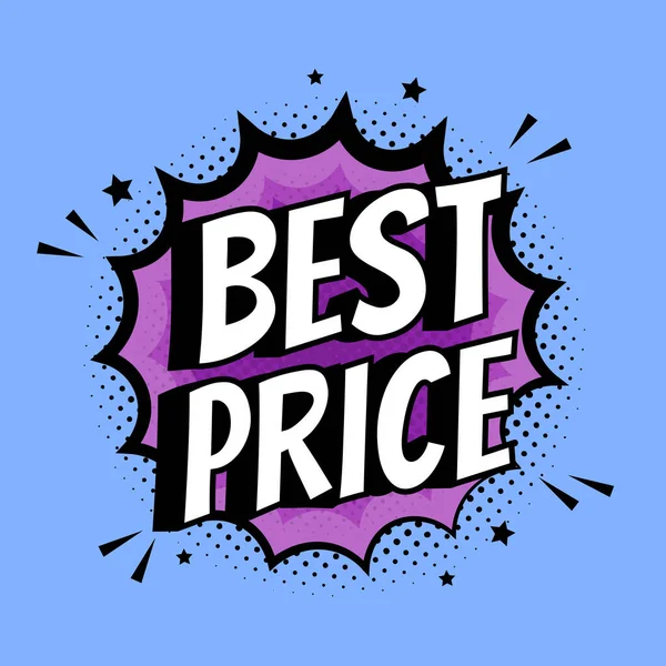Efeitos Sonoros Texto Cómico Lettering Melhor Preço Venda Tag Frase —  Vetores de Stock