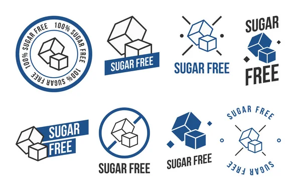 Sugar Free Foods Icons Set Various Black White Designs Can — Stock Vector