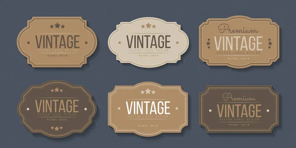 Conjunto Rótulos Molduras Vintage Elementos Design Para Cartões Felicitações Convites — Vetor de Stock