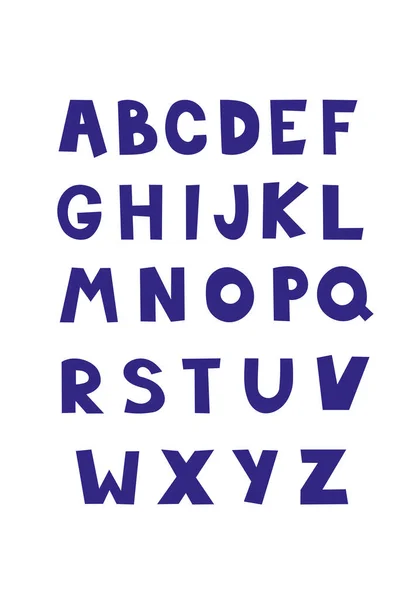 Χαριτωμένο Αλφάβητο Μωρού Σκανδιναβικό Στυλ Χειροποίητες Γραμματοσειρές Για Παιδιά Εικονογράφηση — Διανυσματικό Αρχείο