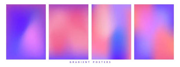 Set Vector Gradient Backgrounds Covers Wallpapers Branding Business Cards Social — Stock Vector