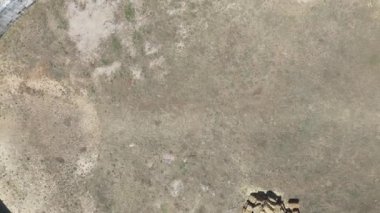 Hırvatistan 'da Burnum Roma amfitiyatrosuna hava manzarası