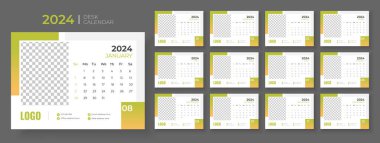 Masa takvimi şablonu 2024, Hafta Pazar başlıyor, Planlayıcı 2024, yıllık takvim 2024