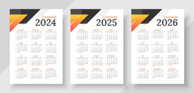 Takvim 2024, takvim 2024 ve takvim 2026. Hafta Pazar günü kurumsal tasarım planlama şablonuna başlayın. Minimalist tarzda bir duvar takvimi