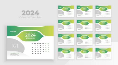 Masa Takvimi Şablonu 2024. Hafta başı Pazar günü