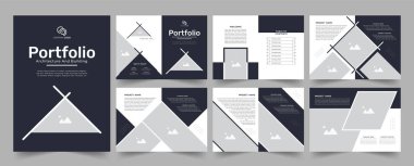 Mimari portföy ve profesyonel iç mimari tasarım şablonu