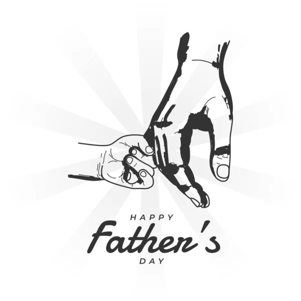 Днем Отца Отцов Рука Держит Набросок Новорожденного Пальца — стоковый вектор