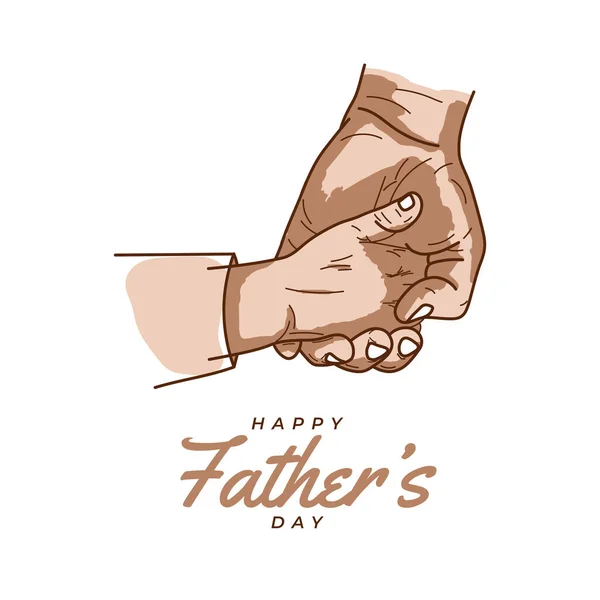 Счастливого Дня Отца Папой Ребенком Держась Руки — стоковый вектор