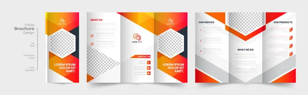 Corporate Modern Business Trifold Broschüre Design Vorlage — Stockvektor