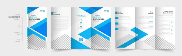 Современный Корпоративный Дизайн Брошюры Три Раза Больше Профессиональный Бизнес Три — стоковый вектор