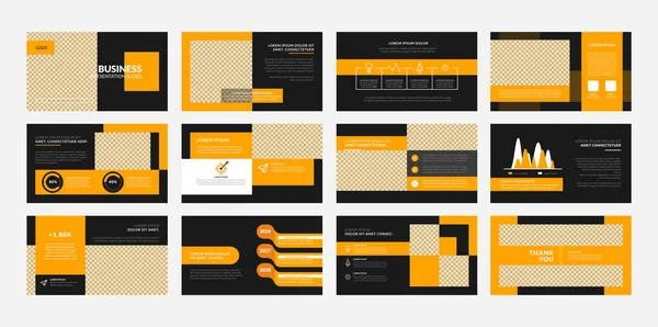 ビジネスプレゼンテーションのテンプレートデザインとパンフレット 年次レポートのページレイアウトデザイン — ストックベクタ