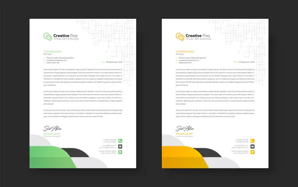 Corporate Moderne Briefkopf Design Vorlage Mit Farbvariationsbündel Kreative Briefkopf Design — Stockvektor