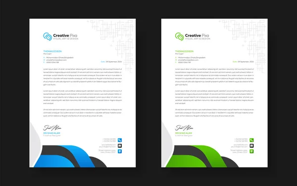 Corporate Modern Letterhead Design Template Color Variation Bundle Creative Letterhead — Stock Vector