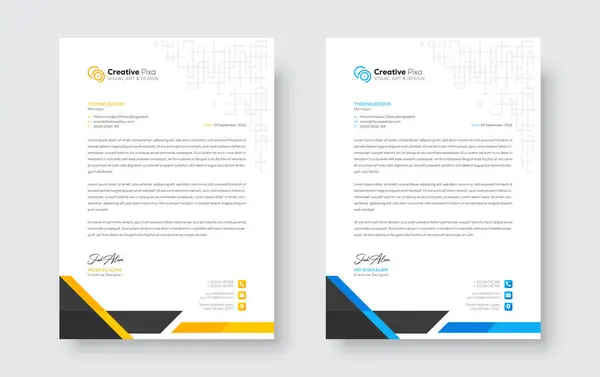 Modern Letterhead Design Template Color Variation Bundle Creative Modern Letter — Stock Vector