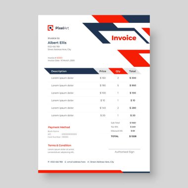Minimal invoice template vector design clipart
