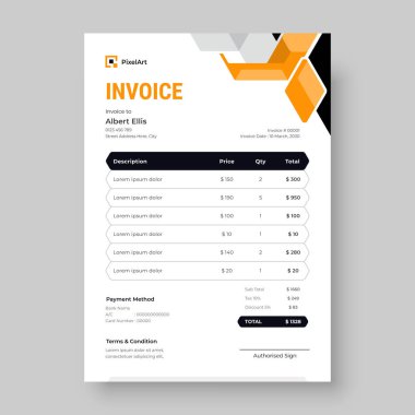 Minimal Corporate Business Invoice tasarım şablonu, Business kırtasiye tasarımı
