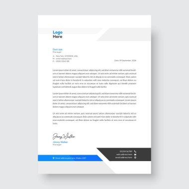 Temiz ve profesyonel şirket modern antetli tasarım, yaratıcı modern baş tasarım şablonu