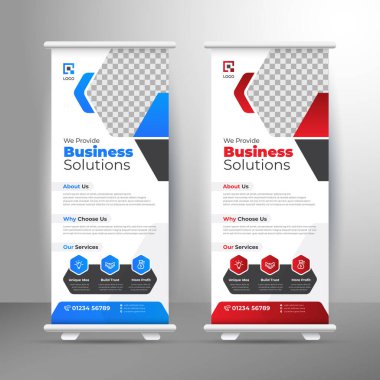 İş Çözümü Katlama Sancak Tasarımı Şablonu