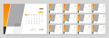 Masa Takvimi Şablonu 2025, Yeni Yıl 2025 masa takvimi, Minimalist masa takvimi 2025 şablonu.