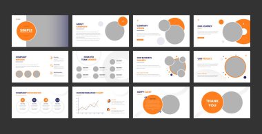 Sunum şablonları vektör düzenlenebilir Powerpoint slaytları sunumu. İş sunumu şablonu tasarımı. Sunum, broşür ve broşür, kurumsal rapor, pazarlama, afiş.