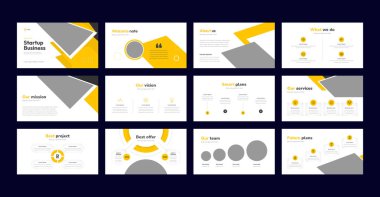 Business Startup Sunum Şablonu, Business Startup Sunum Slaytları Yerleşimi, Yaratıcı İş Noktası Sunum Slaytları Şablonu Tasarımı