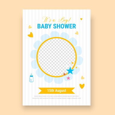 Bebek partisi düz davet şablonu