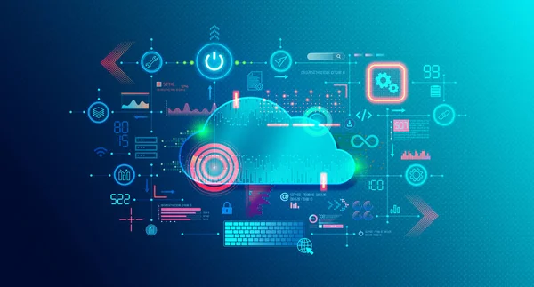 Buluta özgü Uygulamalar ve Buluta özgü Teknolojiler - Uygulamaların Dijital Bulut 'ta Yerli Olduğu ve Çalıştığı Yazılım Geliştirmeye Yaklaş - Kavramsal İllüstrasyon