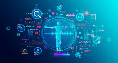 Medical Informatics and Health Care Analytics - The Usage of Data Analysis to Improve Patient Care and Healthcare Administration - Conceptual Illustration clipart