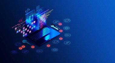 Software Development Kit and Application Programming Interface Concept - SDK and API - Software Development and Interface Tools - 3D Illustration