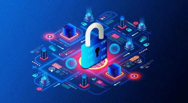 Web Traffic Encryption Concept - Secure Online Communications - Process of Protecting and Securing Data Transmitted Between Computers and Servers over the Internet - 3D Illustration