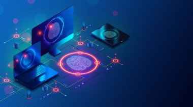AI İş İstasyonu - Yapay Zeka Görevleri ile ilişkili karmaşık hesaplamaları yönetmek için tasarlanmış yüksek performanslı bilgisayar sistemi - 3D İllüstrasyon