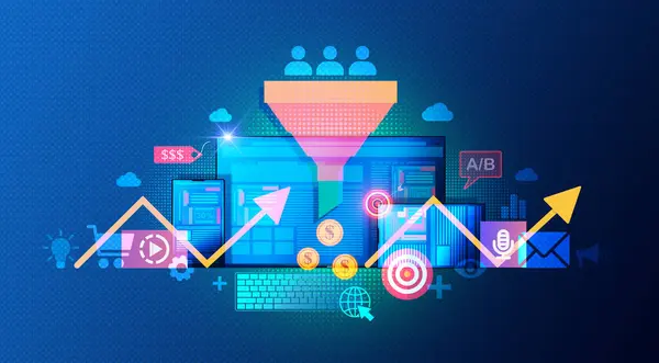 Conversion Rate Optimization and User Experience Optimization - CRO and UXO - Processes Aimed at Increasing the Percentage of Website Visitors Who Take a Desired Action - Conceptual Illustration