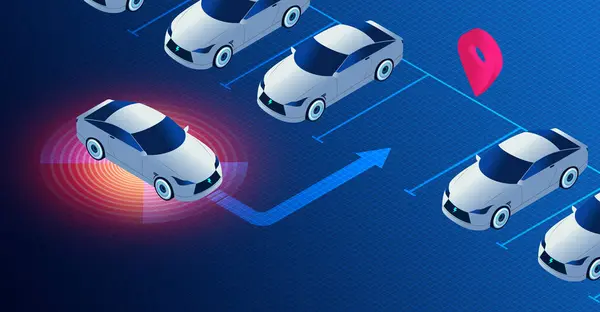 Inteligentny Parking Zaawansowane Technologie Optymalizacji Zarządzania Przestrzeniami Parkingowymi Poprawy Wrażeń Zdjęcie Stockowe