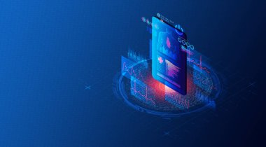 Dijital Terapi Konsepti - DTx - Yazılım Programlarının Sürdürdüğü Kanıt Bazlı Terapi Müdahaleleri - 3D İllüstrasyon