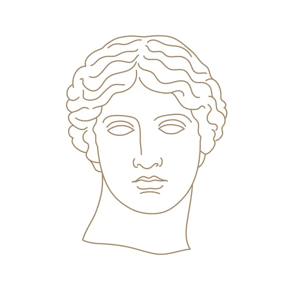 Antique Statue Head Vector Illustration Contemporary Minimal Style — Stock vektor