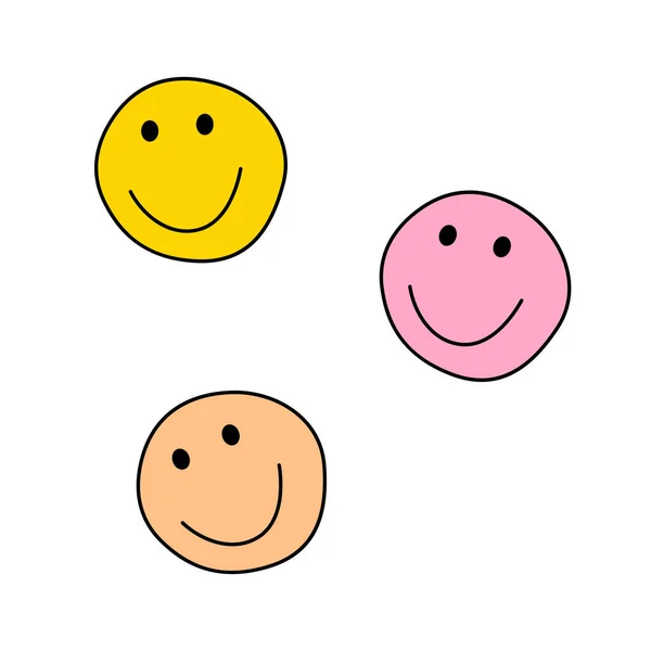 Smiley Faces Hand Draw Vector Illustration — Stock Vector
