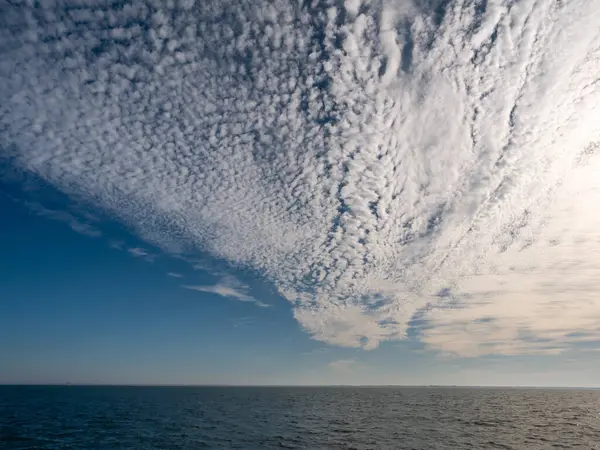 Field Bank Cirrocumulus Clouds German Bight North Sea Coast Jutland — Stock Photo, Image