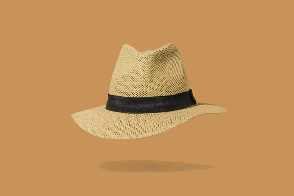 Fashion Hat Women Man Hat Isolated Yellow Summer Time Concept Stock Fotografie