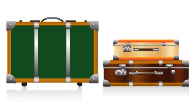 Seyahat için bavul retro biçimi.