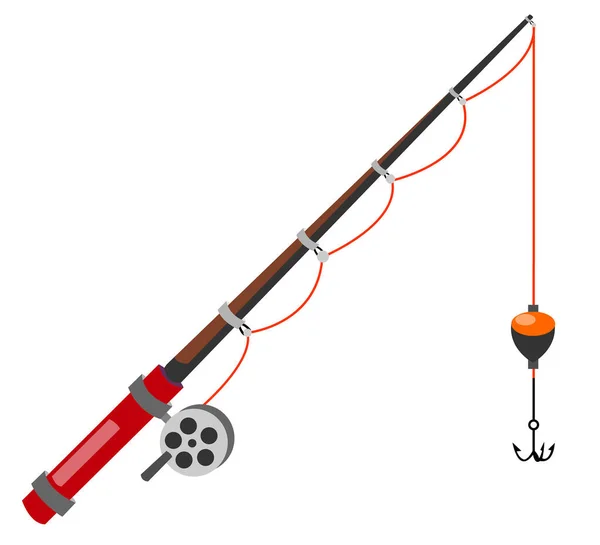 Fishing Rod Cartoon Isolated White — Stock Vector