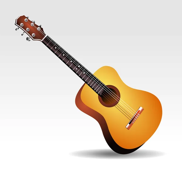 Realistic Classic Guitar Isolated White — Stock Vector
