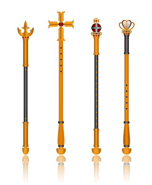 gold royal scepters wand for king and queen