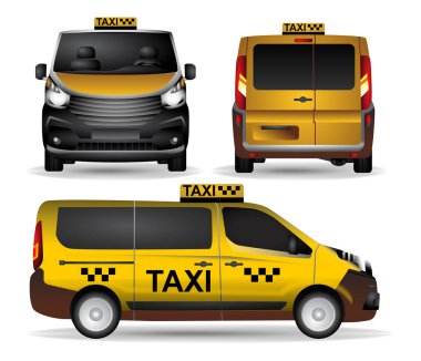 illustration of taxi classic van transportation minibus isolated