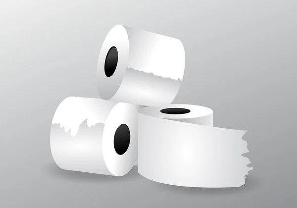 Illustration White Roll Paper Isolated — Stok Vektör