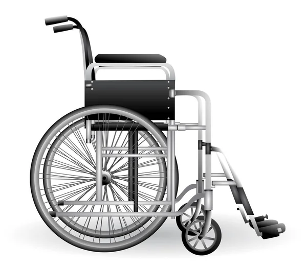 Realistischer Rollstuhlrohrstock Isoliert Auf Weiß — Stockvektor