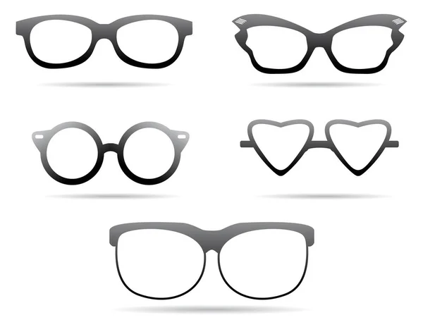 Schwarze Silhouetten Sonnenbrille Retro Stil — Stockvektor